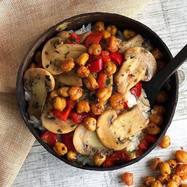 Mantarlı & Çıtır Nohutlu Pirinç Pilavı