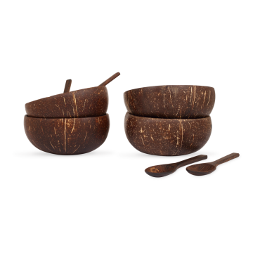 4 Piece Original Coconut Bowl & Spoon Set