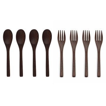 Ebony Fork Spoon Set of 8