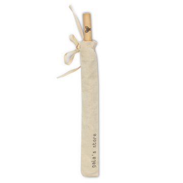 Poinsettia Bamboo Straw & Carrying Pouch