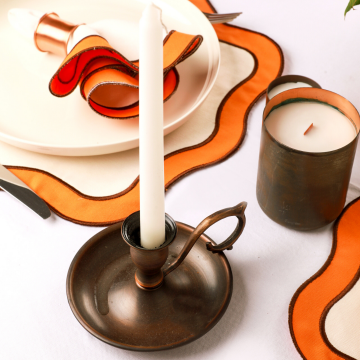 XO Oxide Copper Candlestick Candle Holder