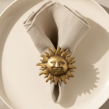 SUN Pirinç Peçete Halkası Mat- 4''lü Set-Napkin Ring