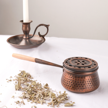 XL Witchy Oxide Copper Incense Burner - Incense Tray Bowl